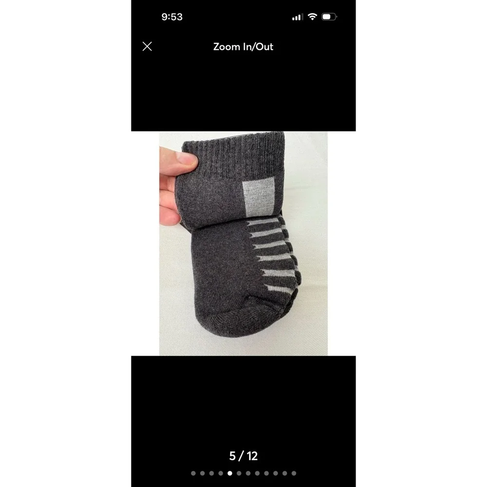 Dr. Martens Double Doc Sock Black Grey Striped‎ Crew Socks small Medium  New